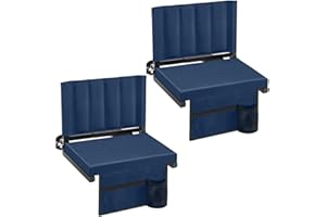 Lilvduybz 2 PCS Stadium Seats with Backs, Portable Folding Stadium Seats with Shoulder Strap, Bleacher Chair with Backs Suppo