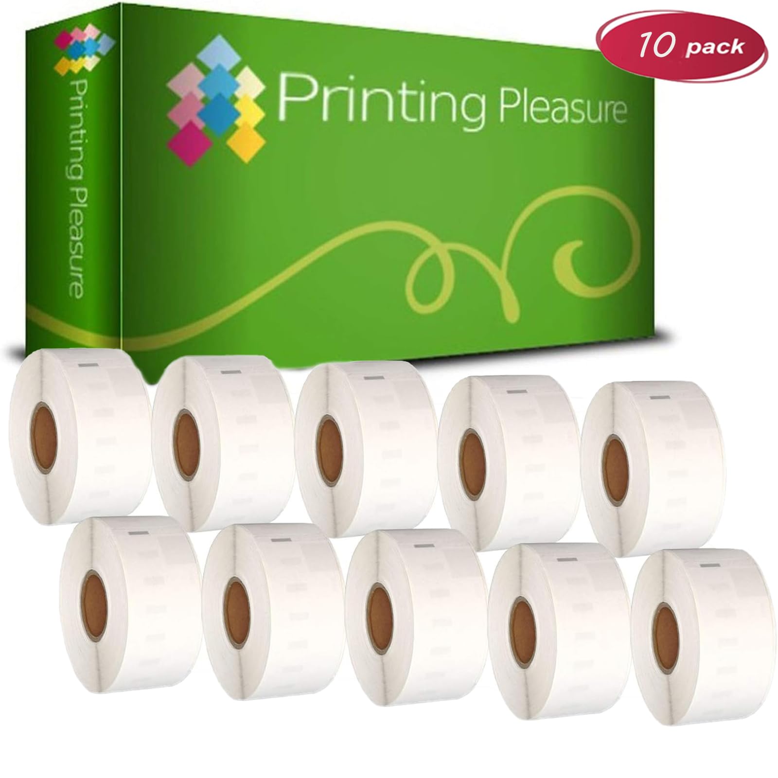 Printing Pleasure 10x Compatible with Seiko 99012 36mm x 89mm White Standard Address Labels Rolls (260 Labels per Roll) for LabelWriter 4XL 450 400 330 320 310 Twin Turbo Duo Seiko Printers