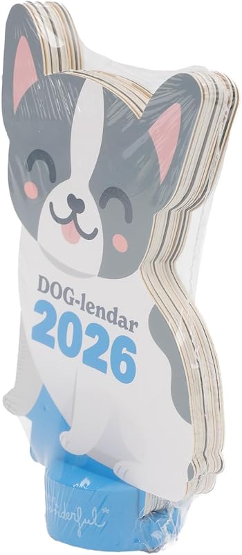 Mr Wonderful - Calendário de secretária 2026 com suporte - Bulldog