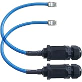 ANMBEST 2PCS M22 RJ45 Waterproof CAT6 Connector with 25CM Network Cable | Cat5/5e/6 8P8C Connector, IP67, Ethernet Shield Cable Connector, Double Head, Outdoor LAN Coupler, Male to Female Adapter