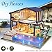 DIY Wooden Miniature Dollhouse Kit (Time Apartment), Mini House Woodcraft Construction Kit-3D Wooden Puzzle-Model Building Set DIY Cabin Wooden Villa Gift for Christmas Holiday Birthday