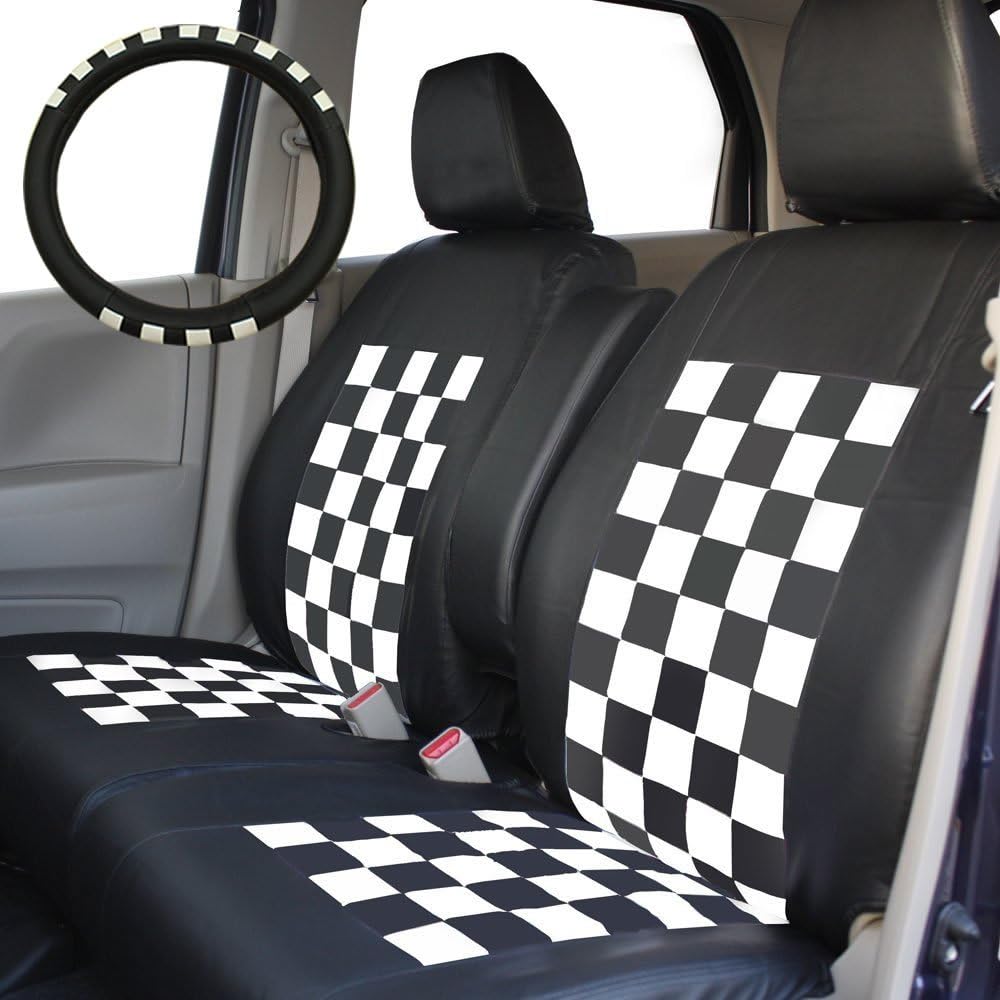Amazon Trancess L375/385 タント・タントカスタム専用シートカバー スクープチェック ブラック×ホワイト シートカバー 車&バイク Amazon Trancess L375/385 タント・タントカスタム専用シートカバー スクープチェック ブラック×ホワイト シートカバー 車&バイク