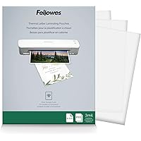 Fellowes Thermal Laminating Pouches, Letter Size Sheets 9 x 11.5-Inches, 3 mil, 200 Pack (5743401), Clear