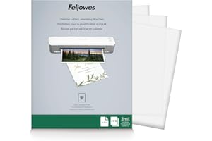 Fellowes Thermal Laminating Sheets, 3mil Letter Size Pouches, 9 x 11.5, 200 Pack, Clear (5743401)