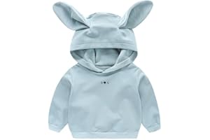 Toddler Baby Boy Girl Easter Outfit Bunny Ear Hoodie Kawaii Hooded Sweatshirt Pullover Shirt Tops Cute Fall Winter Outfits