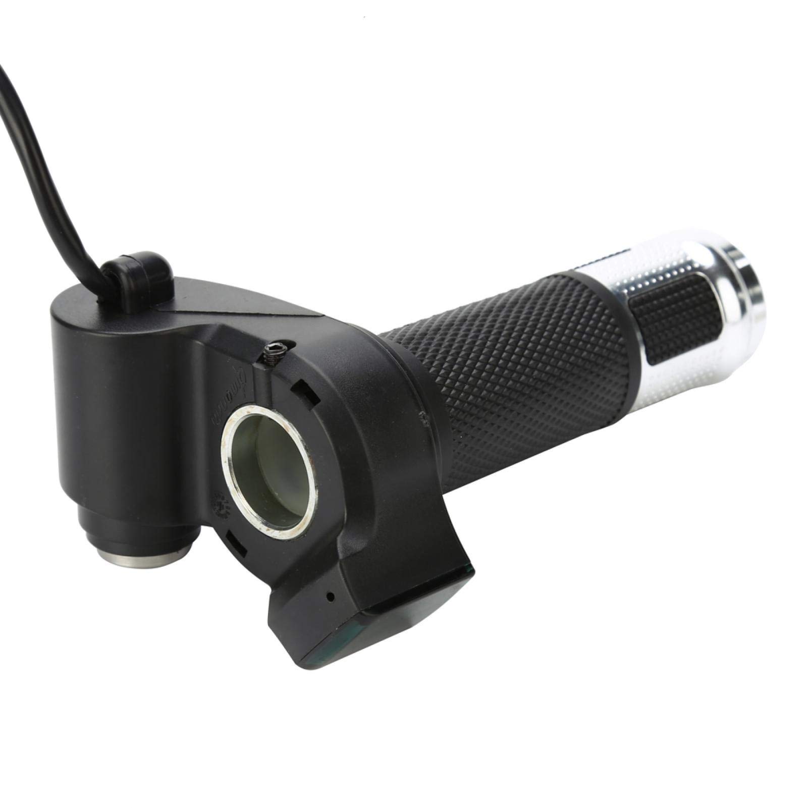 Bike Throttle Grip LCD Screen Twist Throttle Accelerator Handle Grips with Cable and Key Knock for Electric Bicycle Scooter(Silver)