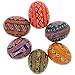 BestPysanky Set of 6 Folk Art Patterns Wooden Ukrainian Easter Eggs 2.5 Inches