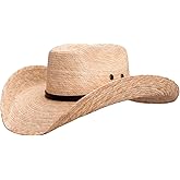 Outback Trading Unisex Eight Seconds Breathable Wire Brim UPF-40 Protection Natural Palm Straw Outdoor Hat, Leather Sweatband