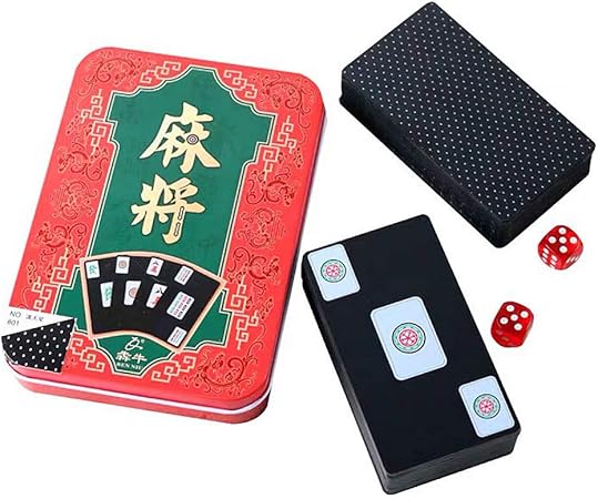 Amazon 高級感のある 麻雀牌 麻雀 卓上ゲーム ポータブル トランプ 静かに カード牌 携帯 卓上ゲーム サイコロが2個付く テーブルクロス 旅行カード 静かに 防水 おしゃれ 麻雀 おもちゃ
