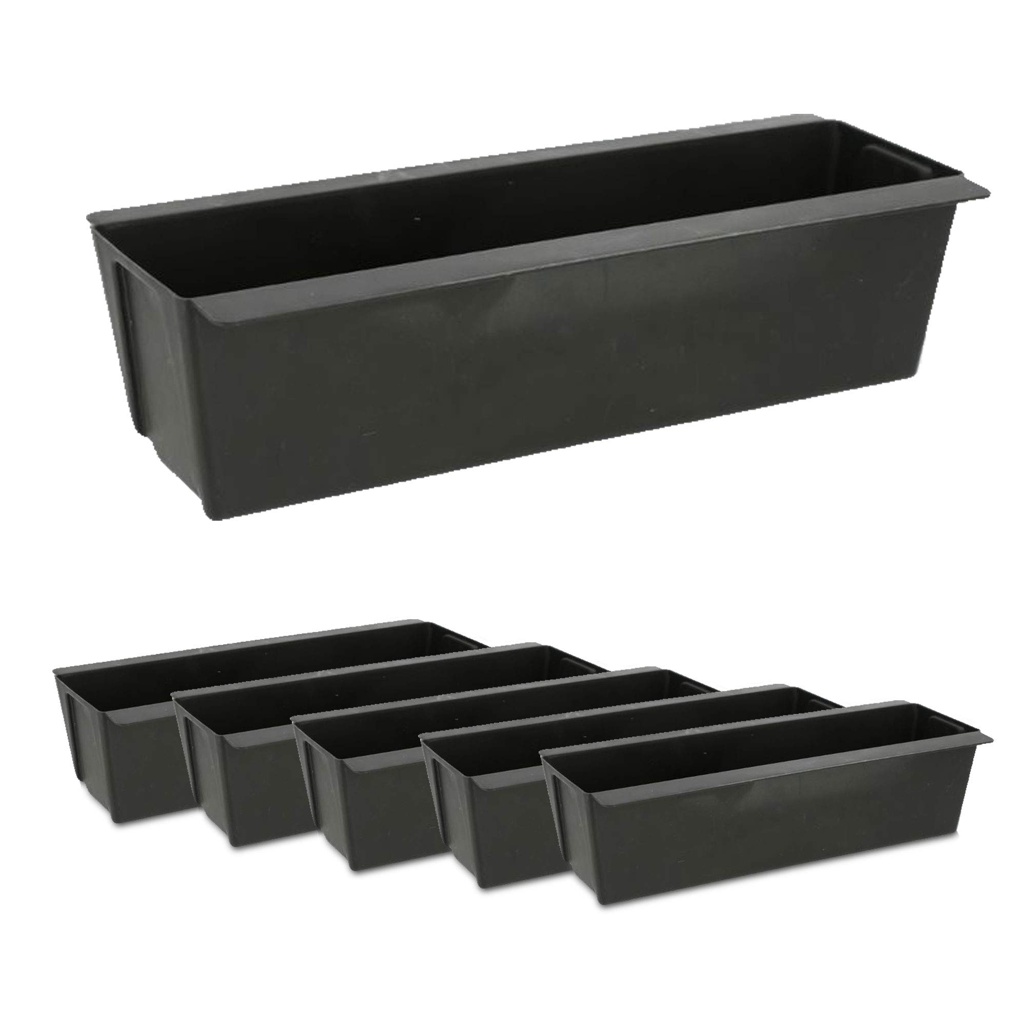 Plant box suitable for Euro pallets, set of 6, made of plastic plant pots, width 38 cm (1 x set of 6 plant boxes, width 38 cm)