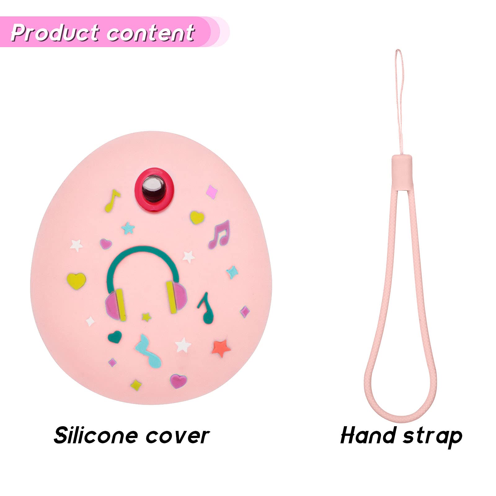 MGZNMTY Silicone Cover Case Compatible with Tamagotchi Pix Virtual Pet Machine with Hand Strap (Pink)