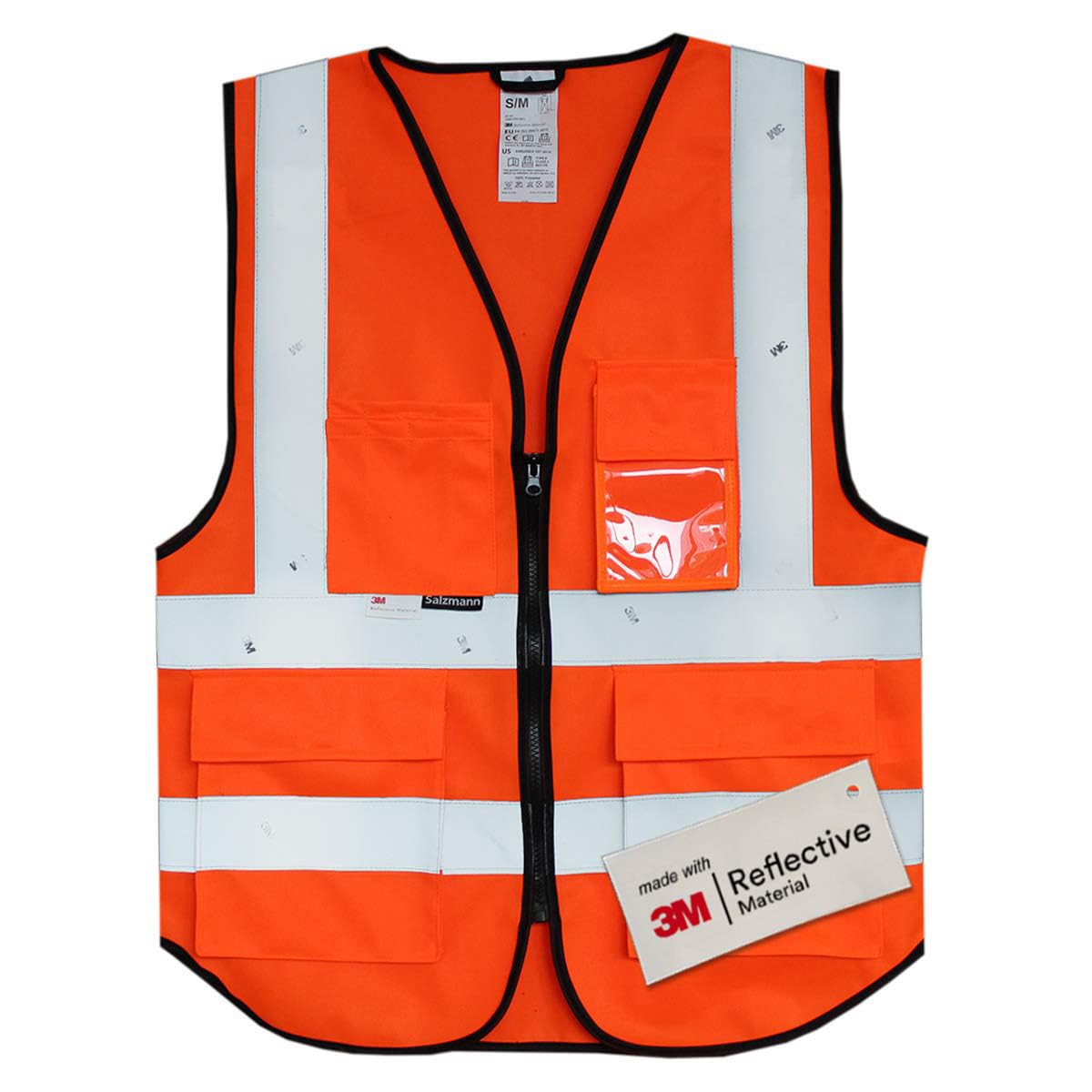 Salzmann Hi Vis Safety Vest | 5 Colours & 5 Sizes | Unisex High Visibility Reflective Vest | Made with 3M Reflective Material