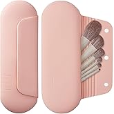 AGIKET Silicone Makeup Brush Holder Travel Cosmetic Bag：Soft Portable Cosmetic Face Brushes Holder with Upgrade Anti-Fall Out