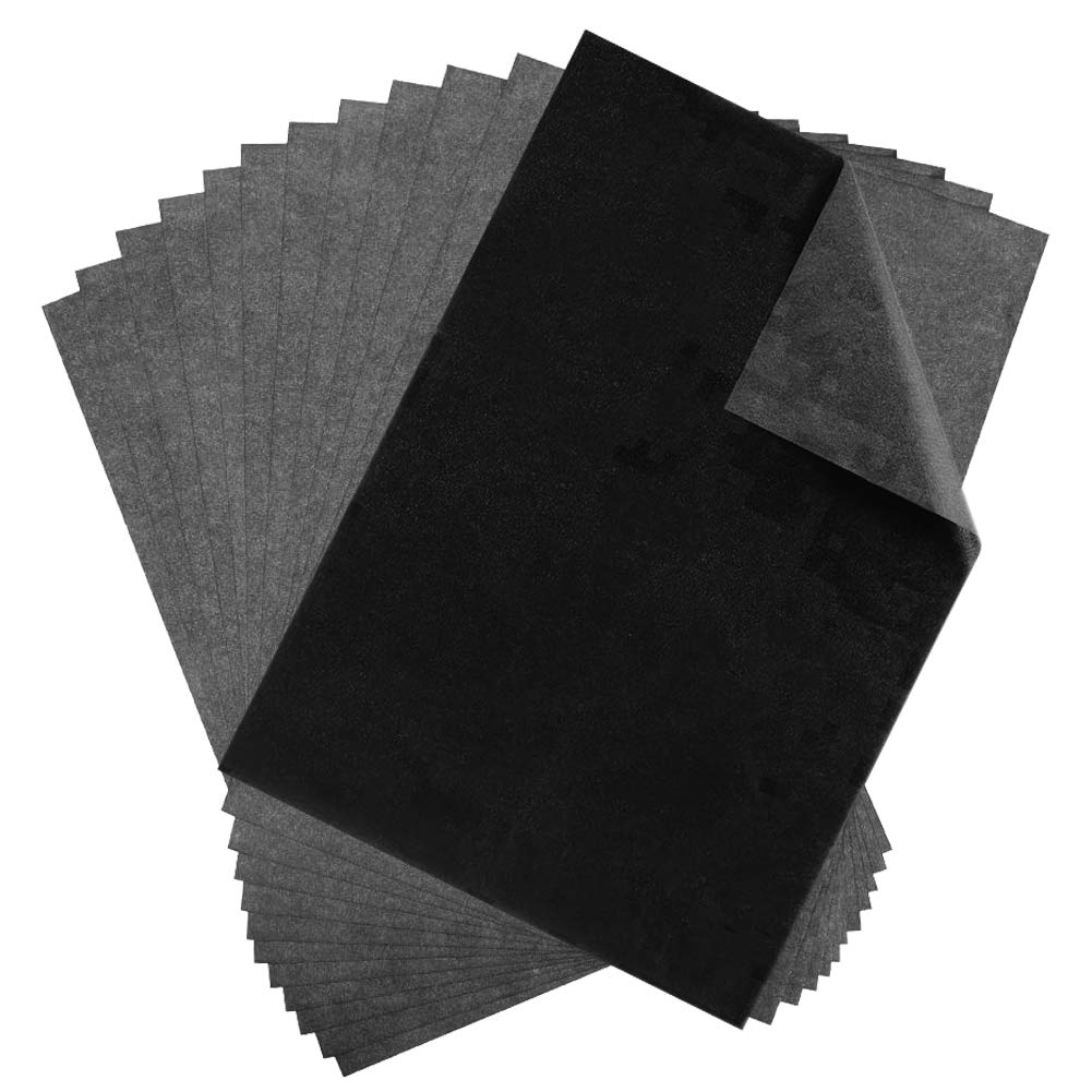 Ainkou 100 Sheets Black Carbon Transfer Paper Graphite A4 Tracing Copy Paper for for Wood, Paper, Canvas and Other Art Surfaces Tracing Copy