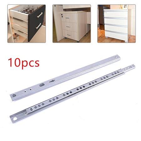 Reelva 5 Pairs Metal Ball Bearing Drawer Runner Pr 280mm Draw