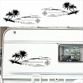 HAIORD Mountain Tree Forest Graphic Car sticker Vinyl sticker Body door side Compass Graphic Waterproof decal Decoration SUV Truck Camper RV Off-road vehicle Universal sticker accessories 2PCS (black)