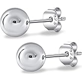 18k Gold Plated 925 Sterling Silver Freshwater Pearls Earrings Studs AAA+ Handpicked Cultured Pearl earrings| Hypoallergenic Earrings Gold Ball Stud Earrings for Women