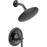 Moen T2282EPBL Dartmoor Shower Only System with Rainshower Showerhead Without Valve, Matte Black