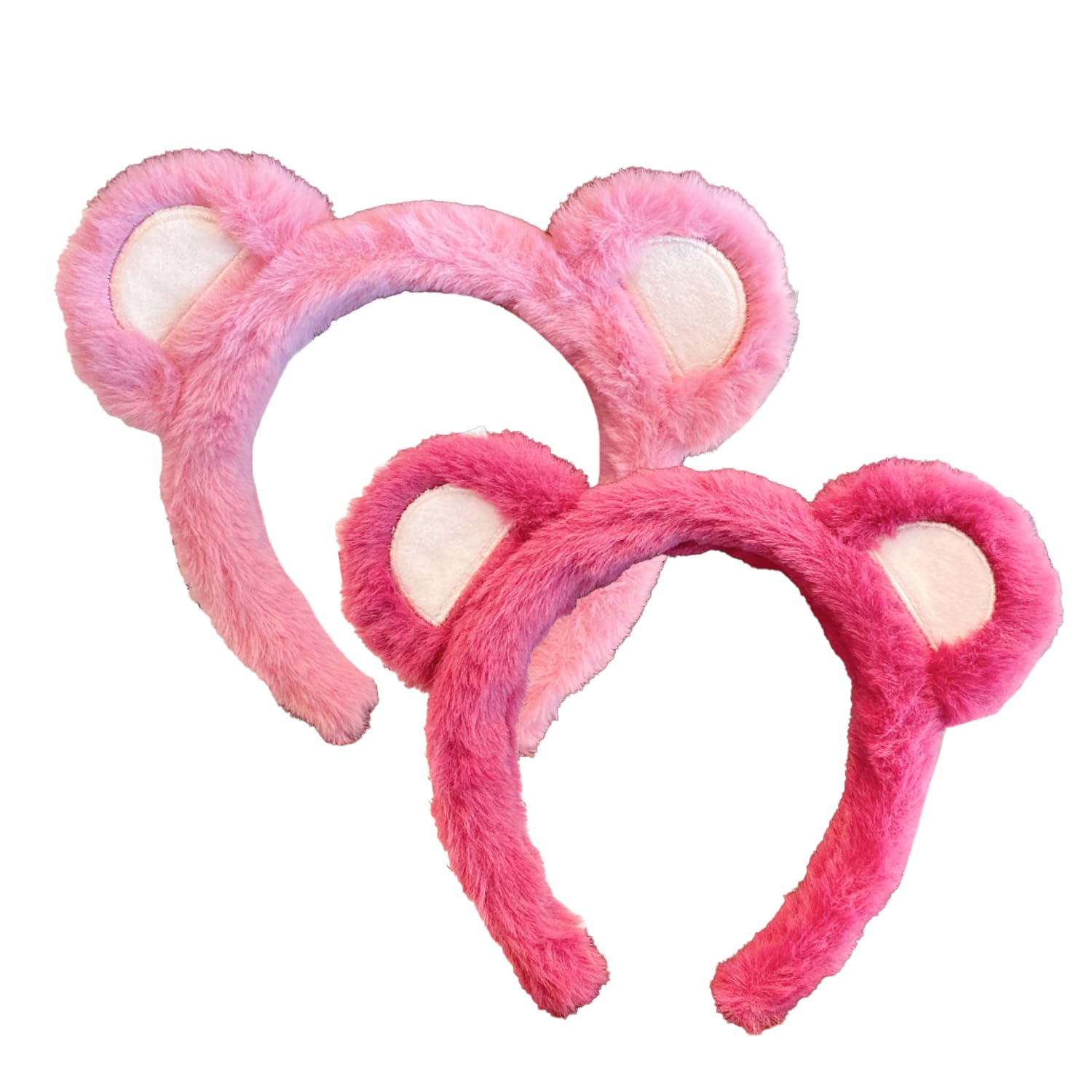 Bohue 2pcs Bear Ears Headband Cute Ear Costume Headbands Fluffy Hairband Animal Ears Headband for Makeup Face Washing