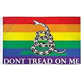 AZ FLAG - Don'T Tread On Me Rainbow Flag - 3x5 Ft - 100D Polyester American Gay Banner with Two Metal Grommets - Fade Resistant - Vivid Colors - 3' x 5' Feet - 150x90 Cm