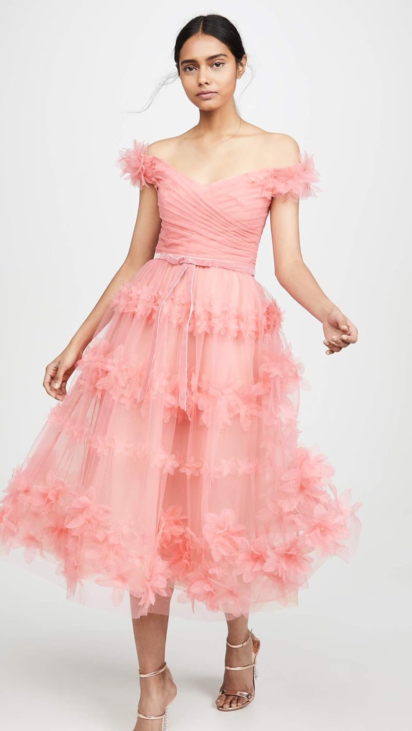 marchesa tea length gown