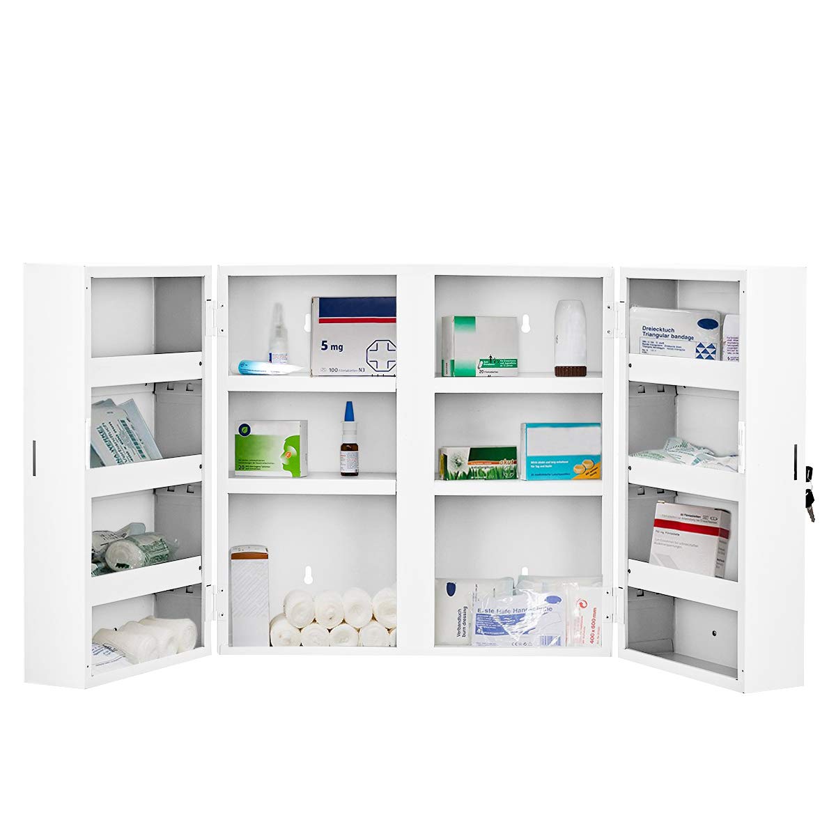 Casart Premium Large Medicine Cabinet Locking First Aid Storage