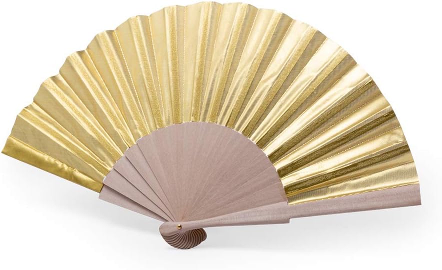 eBuyGB 1335298 Folding Handheld Pretty Hand Fan Wedding Party Accessory For Wedding Gift, Party Favors, DIY Decoration, Summer Holidays, Home Décor, Gold