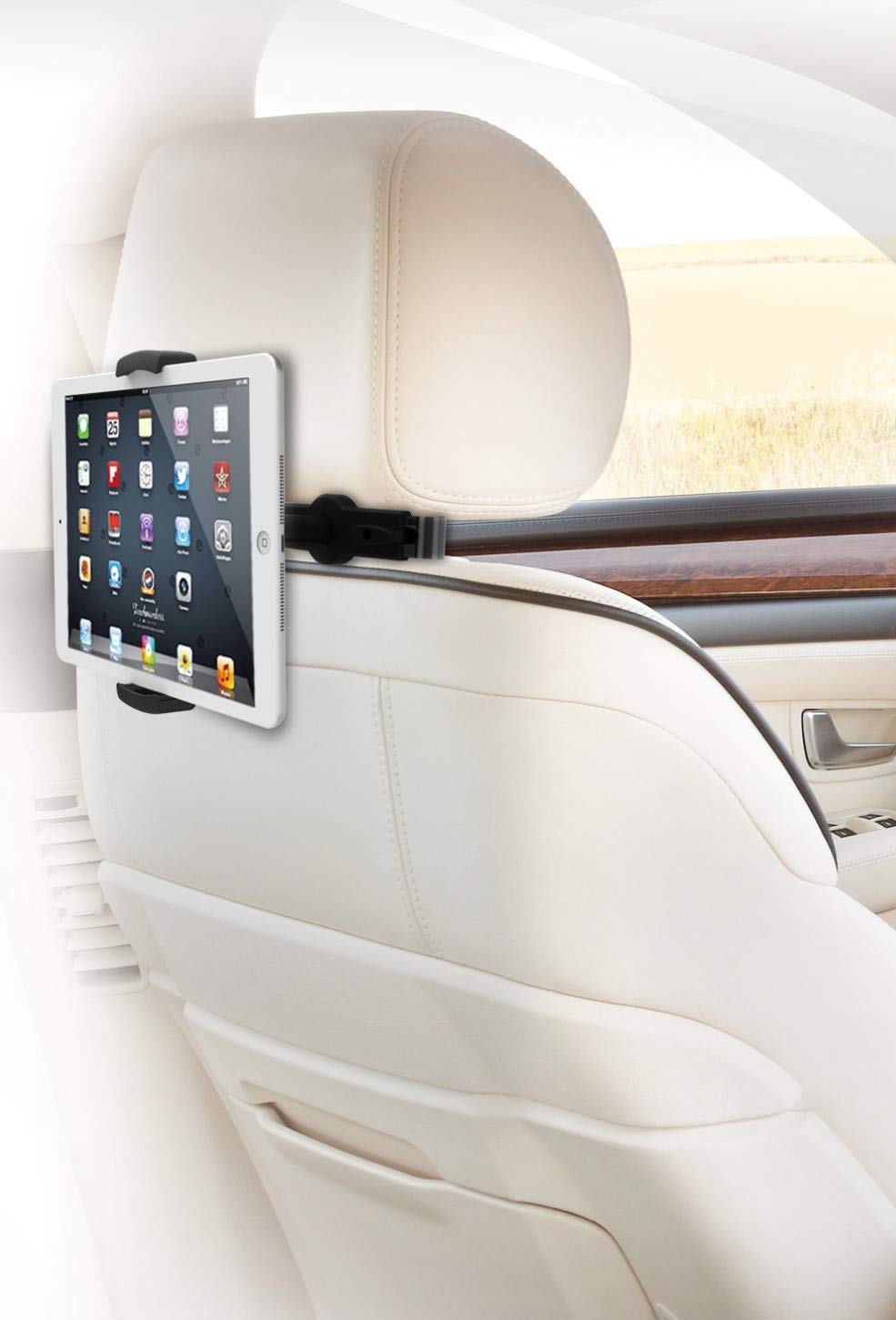 ZAZZ Tablet Holder for Car Headrest Holder Compatible with iPad/Kindle