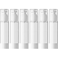 longway 1.7 Oz 50ml Clear Airless Cosmetic Cream Pump Bottle Travel Size Dispenser Refillable Containers/Foundation Travel Pu