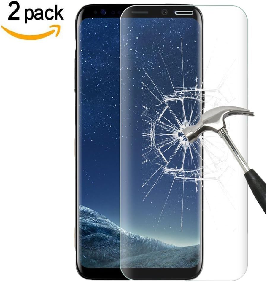 Aliga Galaxy S8 Screen Protector, [2- Pack] Full Coverage Edge to Edge Anti-Scratch 9H Hardness Tempered Glass for Samsung S8 (glass)