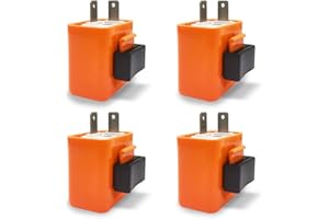 ASUBHA 4PCS 12V Speed Adjustable 2 Pin LED Electronic Flasher Relay, LED Turn Signal Relay Compatible LED Electronic Flasher Relay Fix Car and Motorcycle Turn Signal & Hazard Warn Hyper Flash Relay