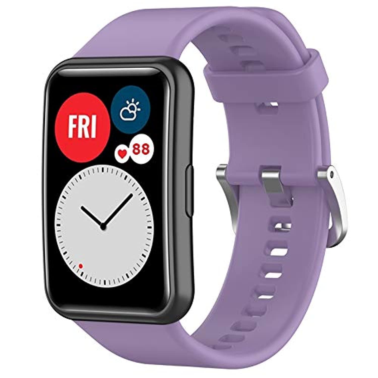 Wownadu Straps Compatible for HUAWEI WATCH FIT Strap Replacement for Women Men Silicone Sports WristBand, Lavender Smart Watch Accessories,(No Watch)