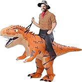 MXoSUM Adult Dinosaur Costume Inflatable Riding T- rex costume Funny Dino Blow up Costume Suit for Halloween Party Cosplay
