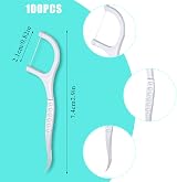 Medo 100 Pcs Dental Floss Picks 2 in 1 Portable Toothpicks White view 3