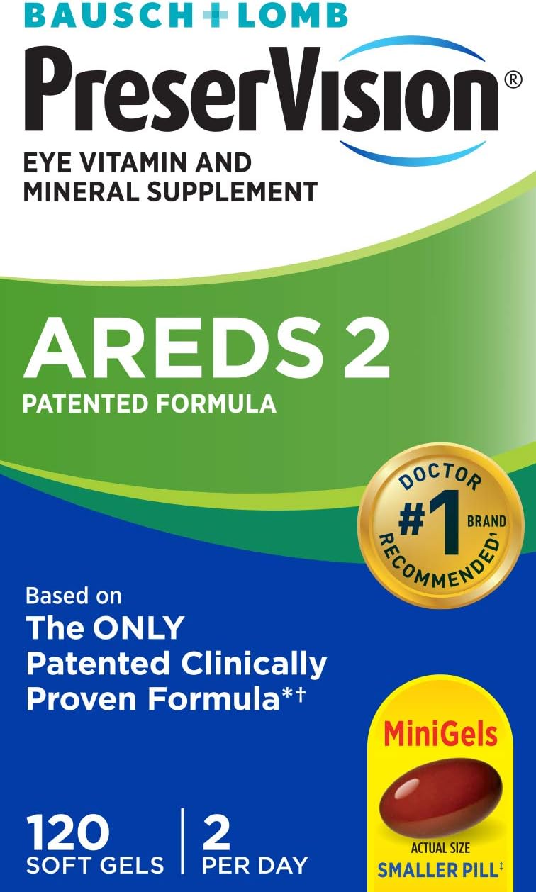 PreserVision AREDS 2 Vitamin & Mineral Supplement 120 Count Soft Gels, Packaging May Vary: Health & Personal Care