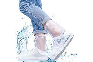 YUEYA Waterproof Shoe Covers for Rain, Non-Slip Overshoes with Zipper, Reusable Shoe Protectors for Bicycling and Outdoor Activities, Washable Rain Boots for Men, Women and Kids
