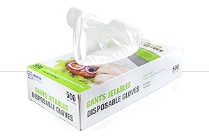 Family essentials 500 Pieces Disposable Gloves, Safe For Food Handling, One Size Fits Most.