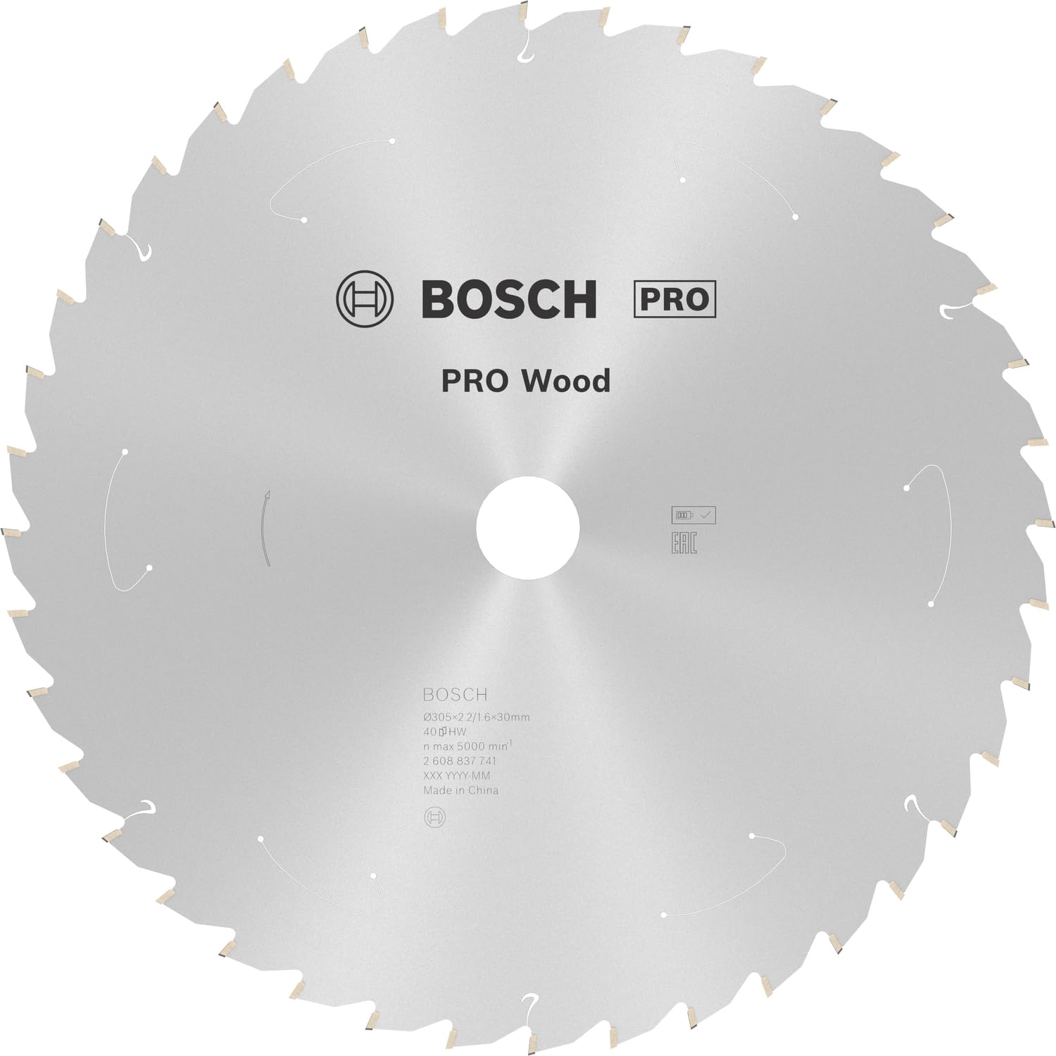 Bosch 1x PRO Wood Circular Saw Blade for Cordless Mitre Saws (for Softwood, Hardwood, Ø mm, Professional Accessory Mitre Circular Saw)