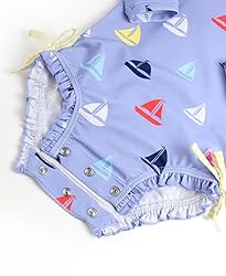 RuffleButts Down by The Bay Long Sleeve One Piece