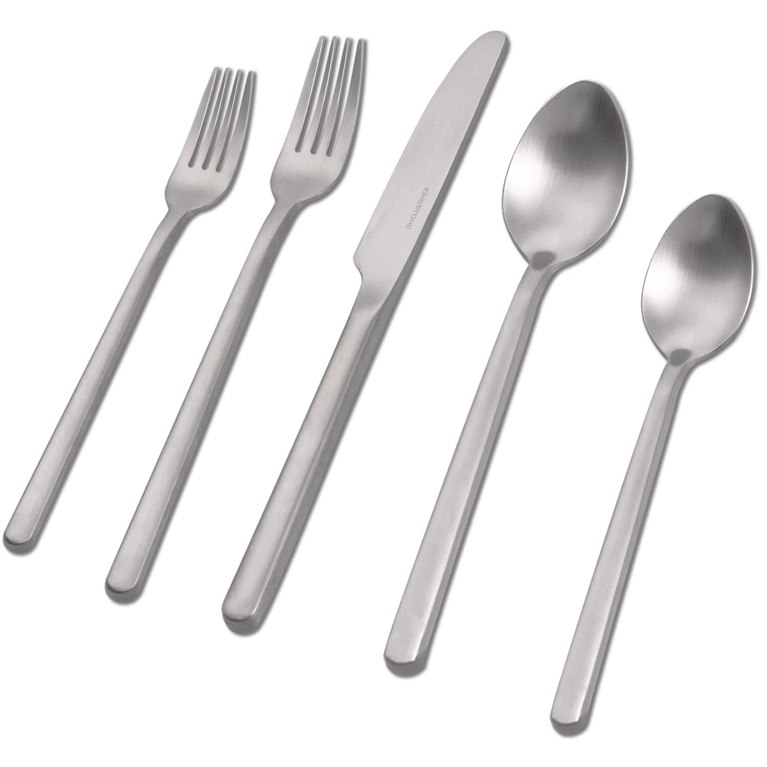 Photo 1 of KINGSTONE 30 Pieces Silverware Set, Flatware Cutlery Set for 6, 18/10 Stainless Steel Silverware Utensils Minimalist Design Dishwasher Safe, Matte Silver
