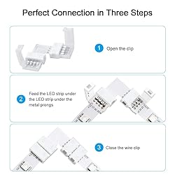 LightingWill 10Pack L Shap 4-Pin RGB LED Light