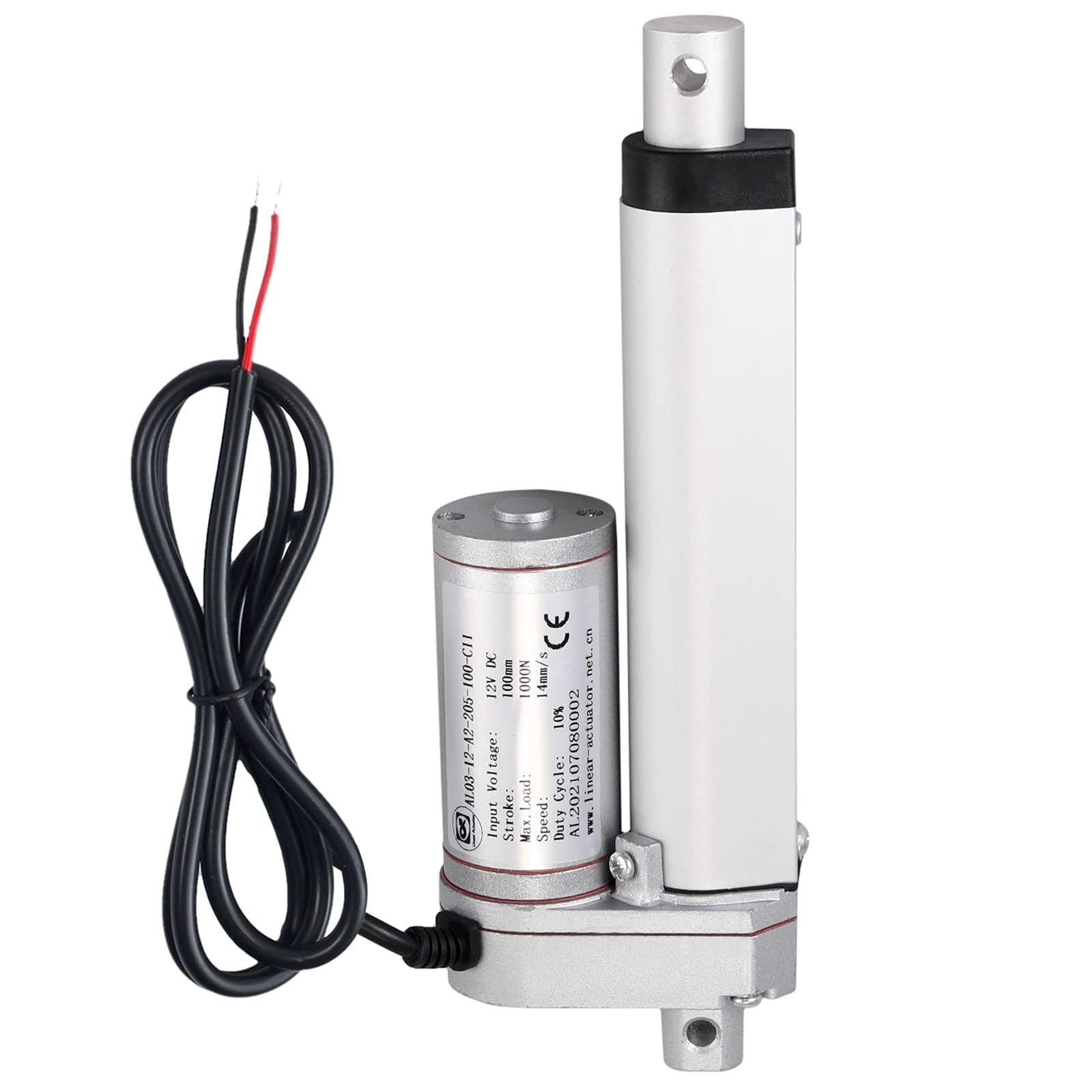 EYPINS 100mm 12V 1000N Linear Actuator Motor - Heavy Duty IP54 Waterproof DC Actuator for Car Lift, RV Opener, Medical Equipment & Marine Hatch (Low Noise, 100mm Stroke)