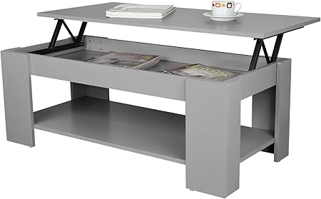 Kimberly Lift Up Top Coffee Table Storage Shelf Choice Colour Grey Amazon Co Uk Kitchen Home