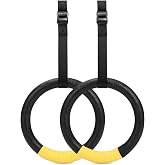 HaeNayc Gymnastics Rings, Pull-up Gymnastics Rings with Adjustable Shoulder Straps and Steel Buckles, Household Gymnastics Rings for Strength Training