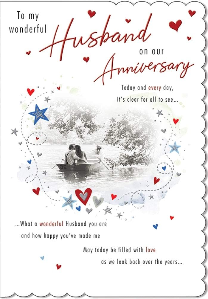 Piccadilly Greetings Traditional Annivesary Card Husband - 9 x 6 inches -