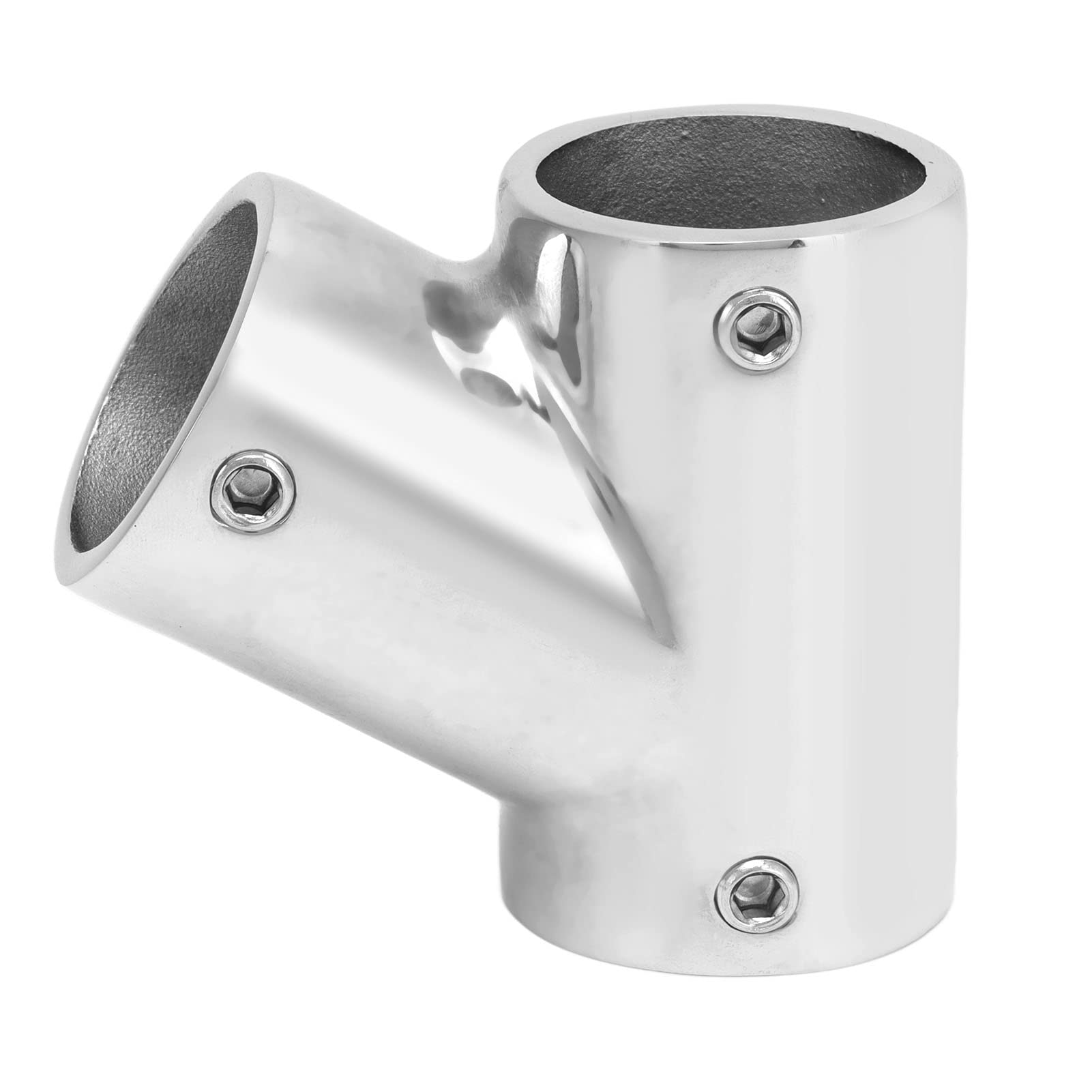 Boat Tube Connector Handrail, Marine Grade 316 Stainless Steel 3 Way 60° Hand Rail Fitting(Φ25mm(1")-Left)