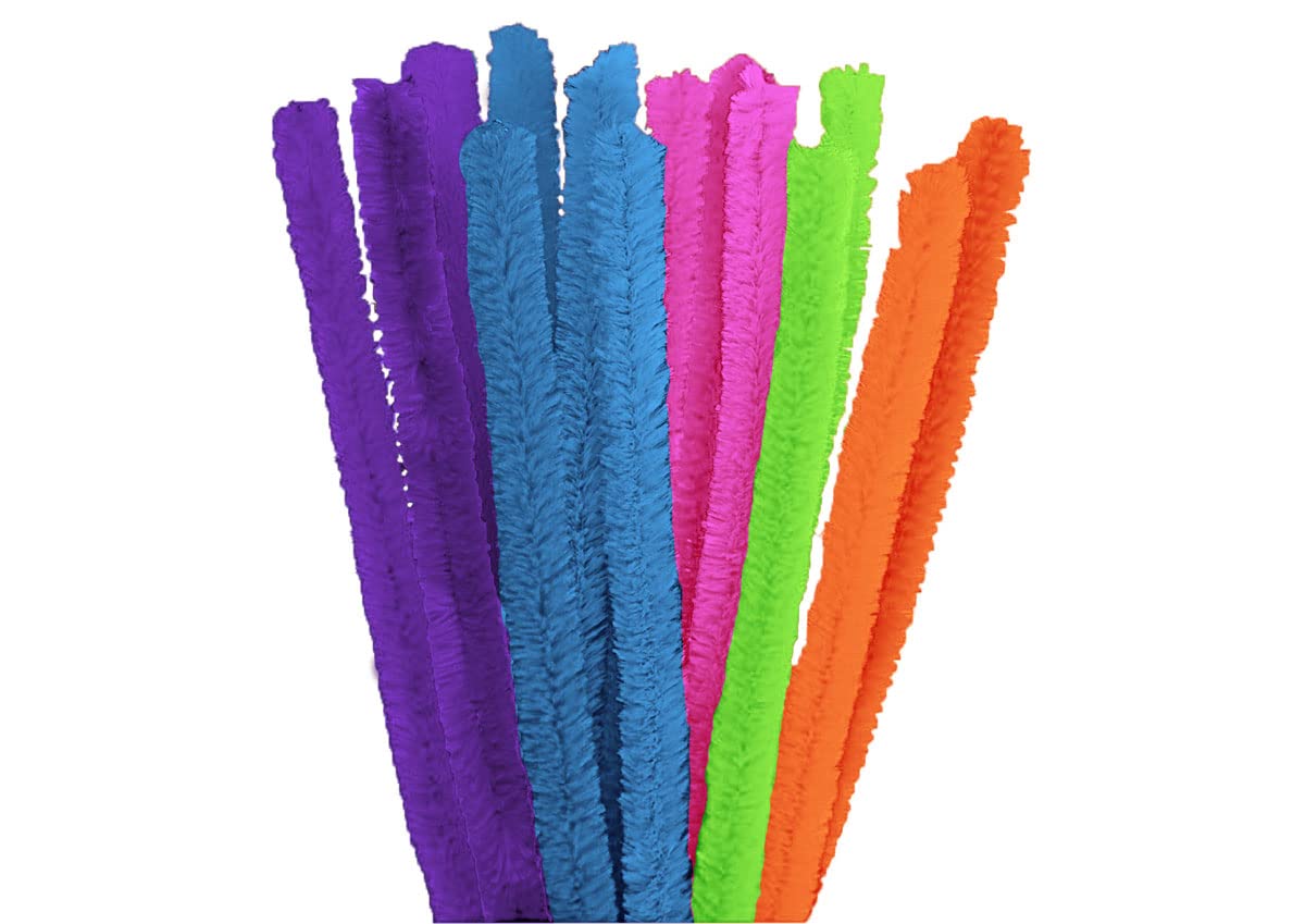 INNSPIRO Chenille pipe cleaner mix 15 mm x 50 cm. 6 colours. 10 pieces, ideal for crafts with children, decorations and creative activities