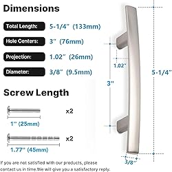 homdiy 3 inch Cabinet Handles 20 Pack Brushed