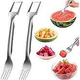 Watermelon Cutter, 2-in-1 Stainless Steel Fruit Cutter, Dual Head Watermelon Fork Slicer Tool, Summer Fruit Cutting Kitchen G