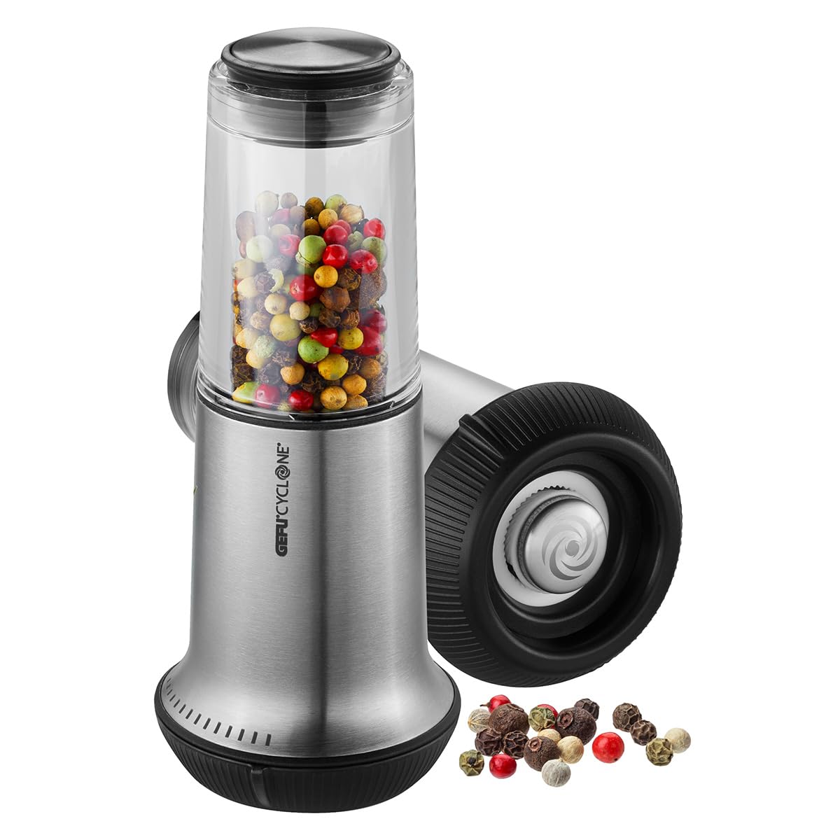 GEFU 34627 Salt or Pepper Mill, Stainless Steel, Silver
